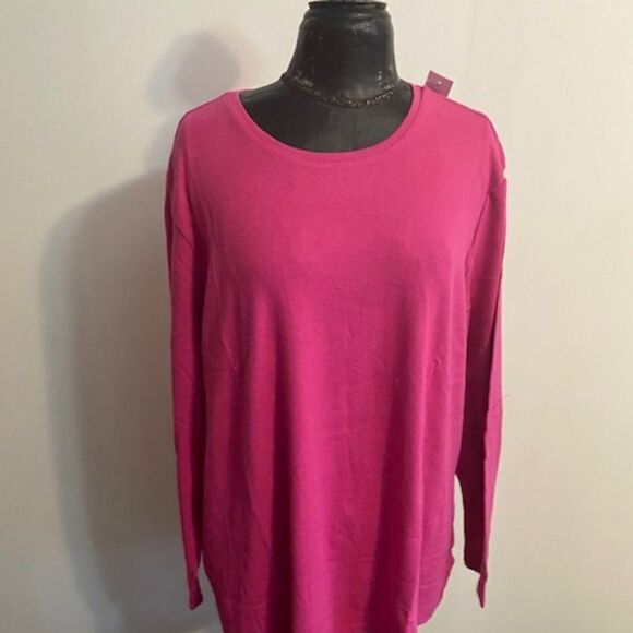 Lane Bryant Pink Long sleeve crew neck tee-shirt, size 22/24 - Picture 1 of 3